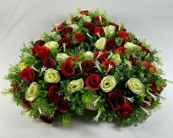Artificial Grave flowers/memorial Wreath Grave arrangement All Round Open Heart
